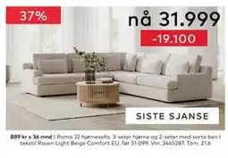 Skeidar Roma 32 hjørnesofa tilbud