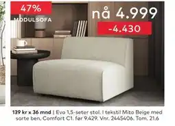 Skeidar Evo 1,5-seter stol tilbud