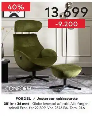 Skeidar Globe lenestol tilbud