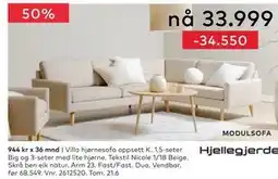 Skeidar Villa hjørnesofa tilbud