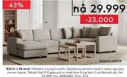 Skeidar Modern Living U-sofa tilbud