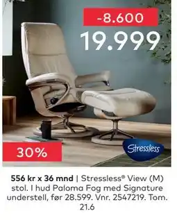 Skeidar Stressless View (M) stol tilbud