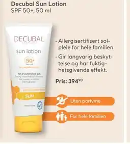 Vitusapotek Decubal Sun Lotion tilbud