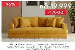 Skeidar Rossi Lux 3-seter sofa tilbud