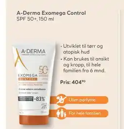 Vitusapotek A-Derma Exomega Control tilbud