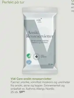 Vitusapotek Vidi Care ansikt renseservietter tilbud
