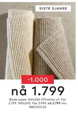 Skeidar Bodø teppe tilbud