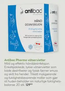 Vitusapotek Antibac Pharma våtservietter tilbud