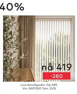 Skeidar Line lamellgardin tilbud