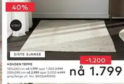 Skeidar HOVDEN TEPPE tilbud