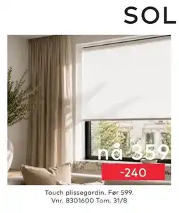Skeidar Touch plissegardin tilbud