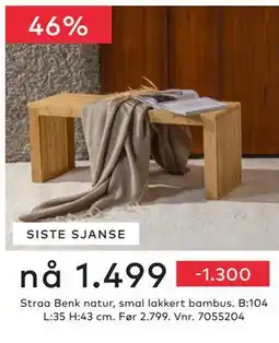 Skeidar Straa Benk natur tilbud