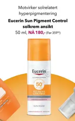 Apotek 1 Eucerin Sun Pigment Control solkrem ansikt tilbud