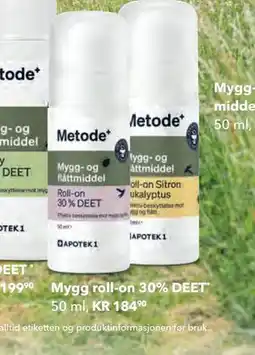 Apotek 1 Mygg roll-on 30% DEET tilbud