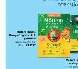 Apotek 1 Möller's Pharma Omega-3 og vitamin D geléfisker tilbud