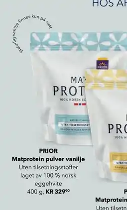 Apotek 1 PRIOR Matprotein pulver vanilje tilbud