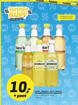 Bunnpris PÆRE-, ANANAS-, EPLE-, MANGO-, BRINGEBÆRBRUS OG LIMONADE tilbud