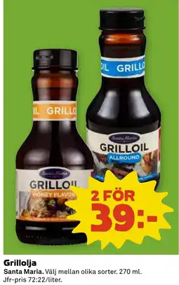 Stora Coop Grillolja Santa Maria. tilbud