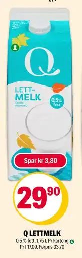 Coop Extra Q lettmelk tilbud