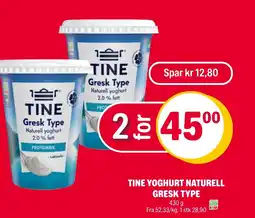 Coop Extra Tine yoghurt naturell tilbud