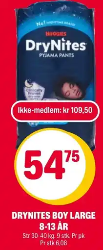 Coop Extra Drynites boy large 8-13 år tilbud