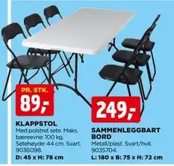 jem & fix SAMMENLEGGBART BORD tilbud