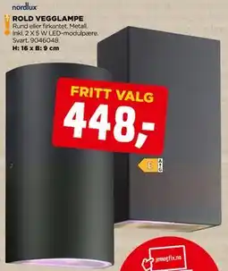 jem & fix ROLD VEGGLAMPE tilbud