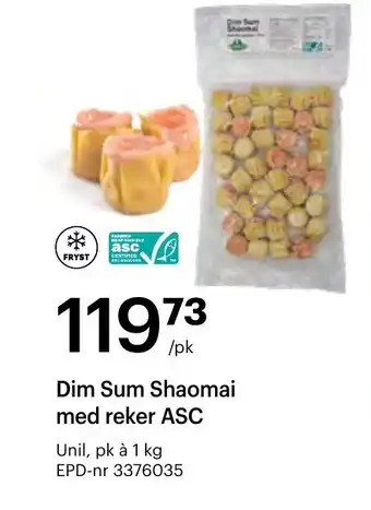 Storcash Dim Sum Shaomai med reker ASC tilbud
