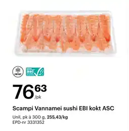 Storcash Scampi Vannamei sushi EBI kokt ASC tilbud