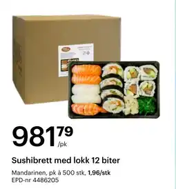Storcash Sushibrett med lokk 12 biter tilbud