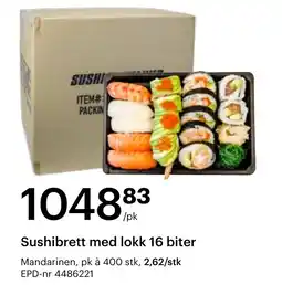 Storcash Sushibrett med lokk 16 biter tilbud