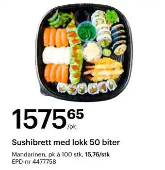 Storcash Sushibrett med lokk 50 biter tilbud