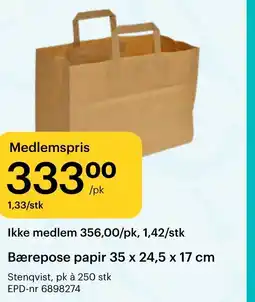 Storcash Bærepose papir tilbud