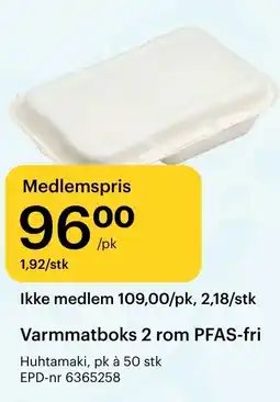 Storcash Varmmatboks 2 rom PFAS-fri tilbud