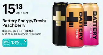 Storcash Battery Energy/Fresh/ Peachberry tilbud