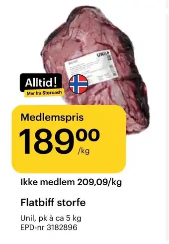 Storcash Flatbiff storfe tilbud