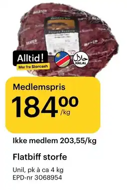 Storcash Flatbiff storfe tilbud