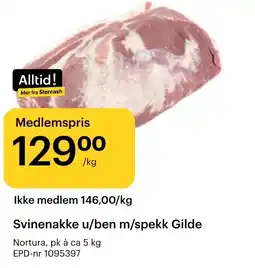 Storcash Svinenakke u/ben m/spekk Gilde tilbud