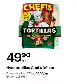 Storcash Hvetetortillas Chef's 30 cm tilbud