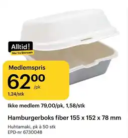 Storcash Hamburgerboks fiber tilbud