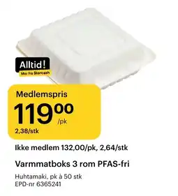 Storcash Varmmatboks 3 rom PFAS-fri tilbud