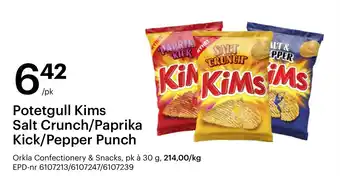 Storcash Potetgull Kims Salt Crunch/Paprika Kick/Pepper Punch tilbud