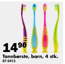 Biltema Tannbørste, barn, 4 stk. tilbud