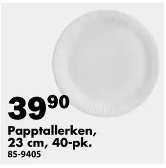 Biltema Papptallerken, 23 cm, 40-pk. tilbud