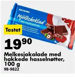 Biltema Melkesjokolade med hakkede hasselnøtter tilbud