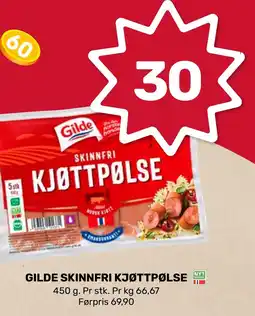 Coop Marked Gilde skinnfri kjøttpølse tilbud