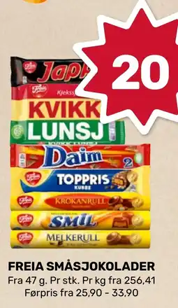 Coop Marked Freia småsjokolader tilbud