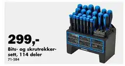 Biltema Bits- og skrutrekkersett, 114 deler tilbud