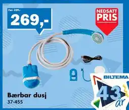 Biltema Bærbar dusj tilbud