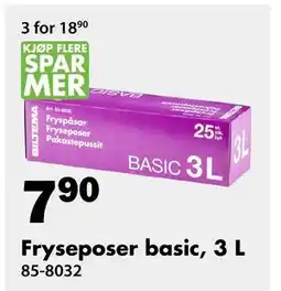 Biltema Fryseposer basic, 3 L tilbud